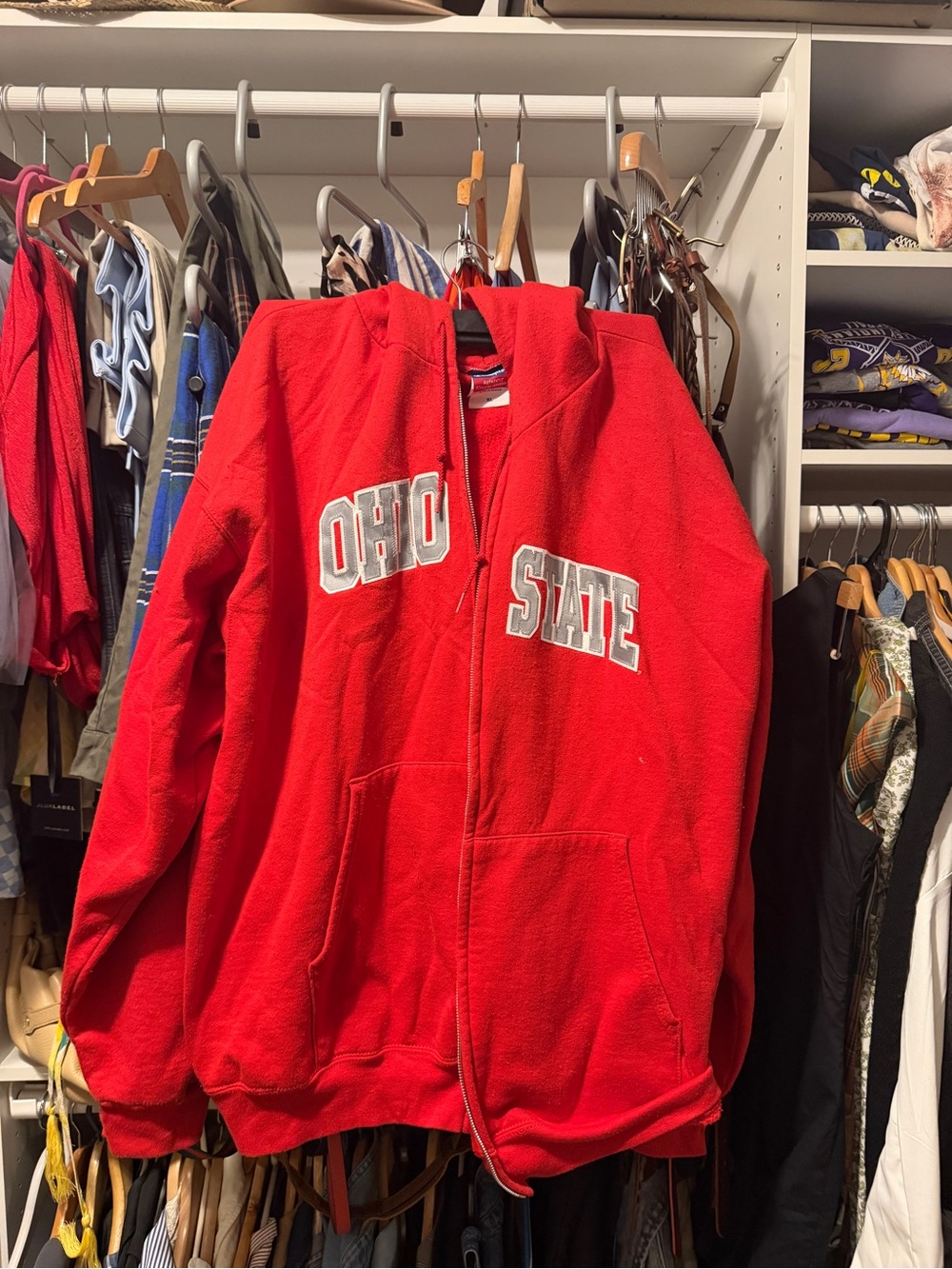 Champion Red Ohio State Lightweight Hoodie Jacket